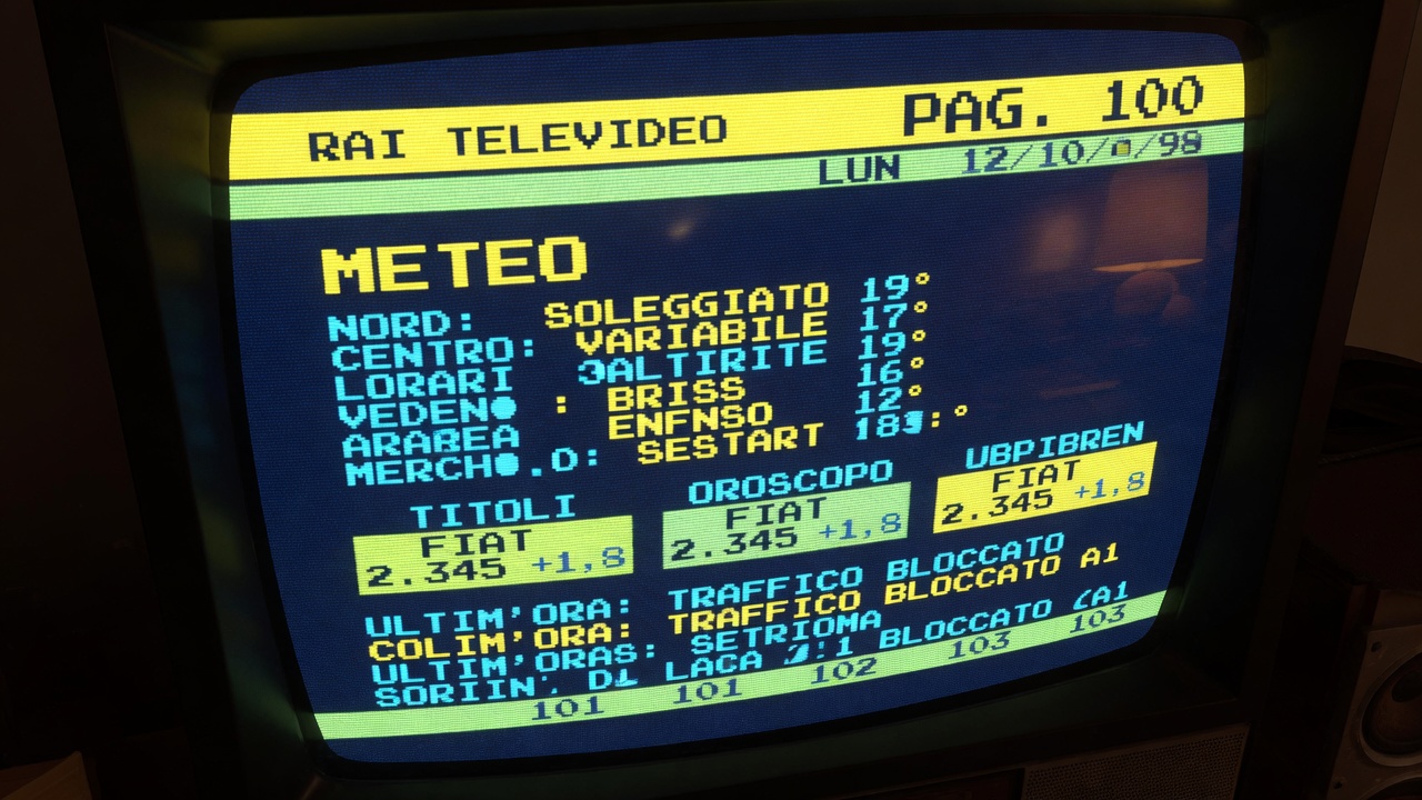 Schermo televideo acceso